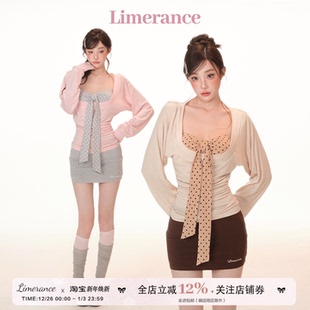 三件套长袖 打底衫 上衣 甜梨呆呆 短裙套装 秋季 抹胸 女 昭和千奈