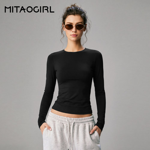 MITAOGIRL肯豆春秋季修身健身衣