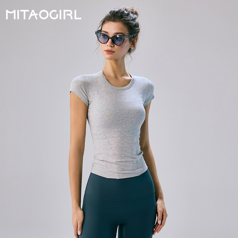 mitaogirl肯豆短袖T恤女夏季新款健身瑜伽服显瘦跑步透气速干上衣,运动服/休闲服装,运动T恤,淘宝优惠券,粉丝福利购,淘宝优惠卷