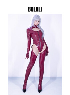 【定金】BOLOLI原创日本进口漆皮猩红女王连体紧身cosplay摄影会