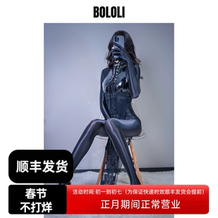 BOLOLI国风中华娘高开叉旗袍漆皮zentai打底衣主播cosplay摄影会