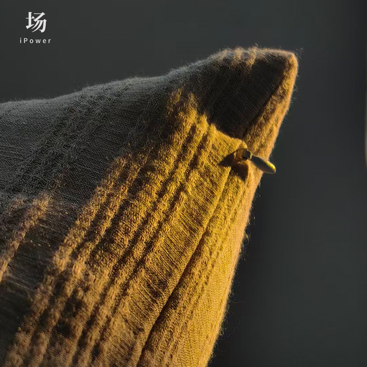 场iPower棉抱枕条纹格子靠垫套抱枕客厅卧室沙发靠包百搭方形腰枕