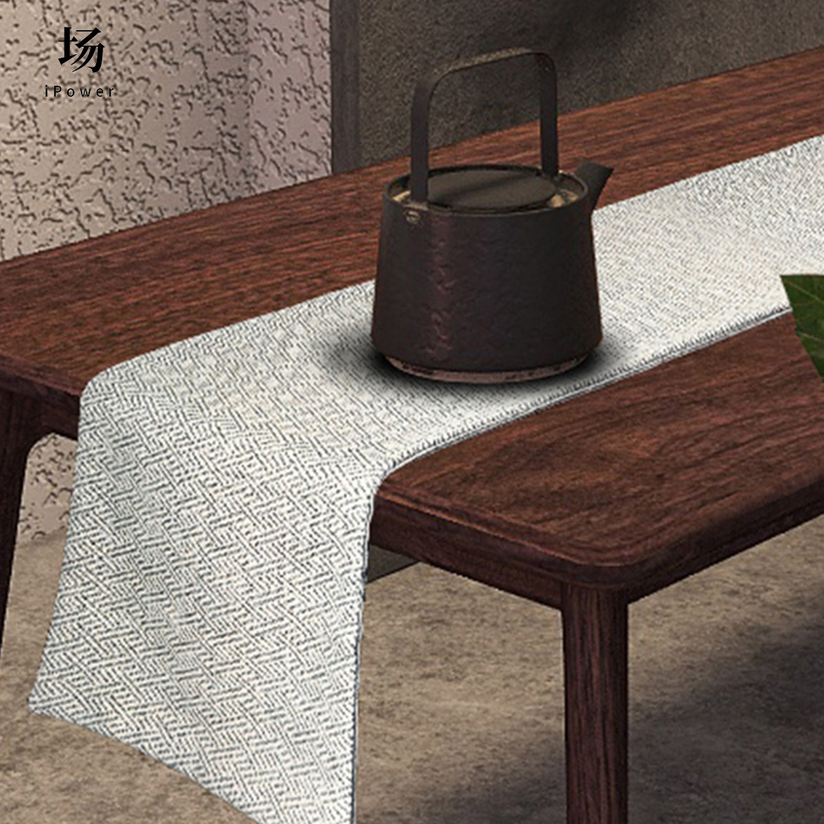 场iPower桌旗茶席茶旗柜旗床旗桌布双面大地色系定制