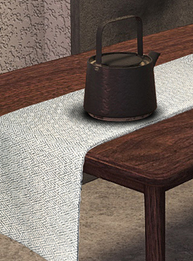 场iPower桌旗茶席茶旗柜旗床旗桌布双面大地色系定制