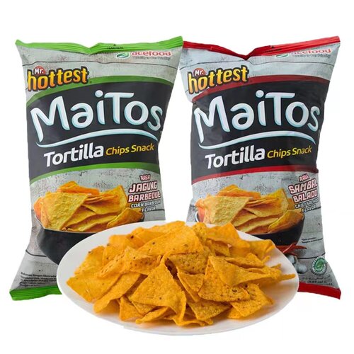 印尼进口Maitos大包玉米片墨西哥风味膨化食品办公室薯片零食礼包