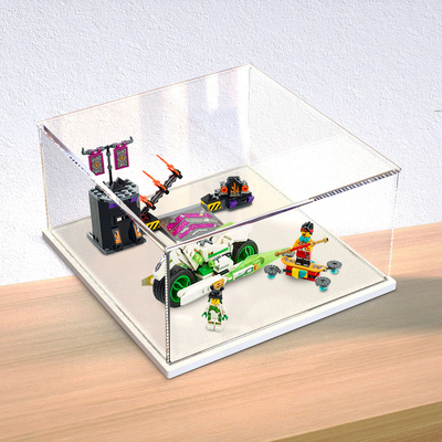 适用乐高80006 白龙马战车拼装透明动漫模型防尘盒罩亚克力展示盒