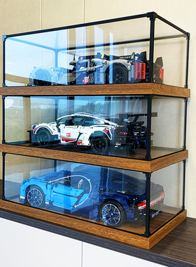 适用乐高42156标致9X8勒芒混合动力跑车布加迪保时捷亚克力展示柜