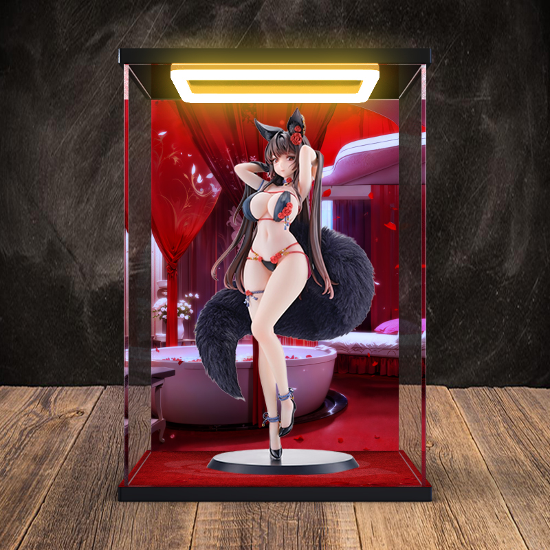 适用BEARPANDA TACCO玫瑰狐娘BARA追视眼亚克力灯箱款防尘展示柜