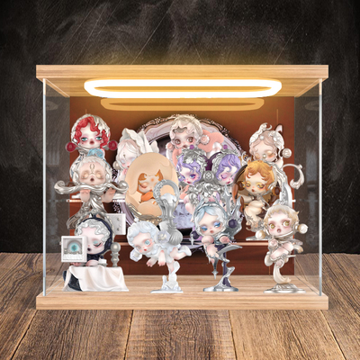 适用泡泡玛特SKULLPANDA餐桌系列手办盲盒玩具摆件礼物场景展示柜