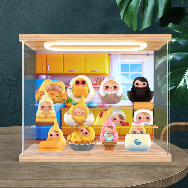 适用POPMART泡泡玛特PUCKY蛋蛋豆子系列礼物 盲盒收纳场景展示柜