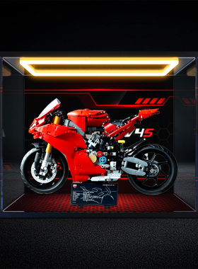 适用乐高机械组42202杜卡迪PanigaleV4S摩托车亚克力回型灯展示柜