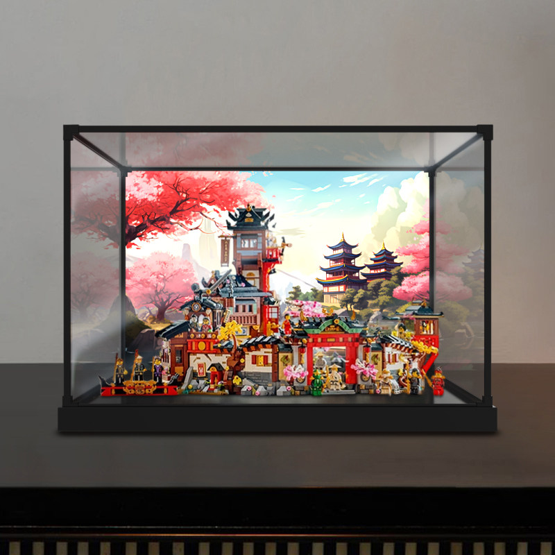 佳寻适用乐高手办71861老城模型透明亚克力合金框架防尘展示柜图片