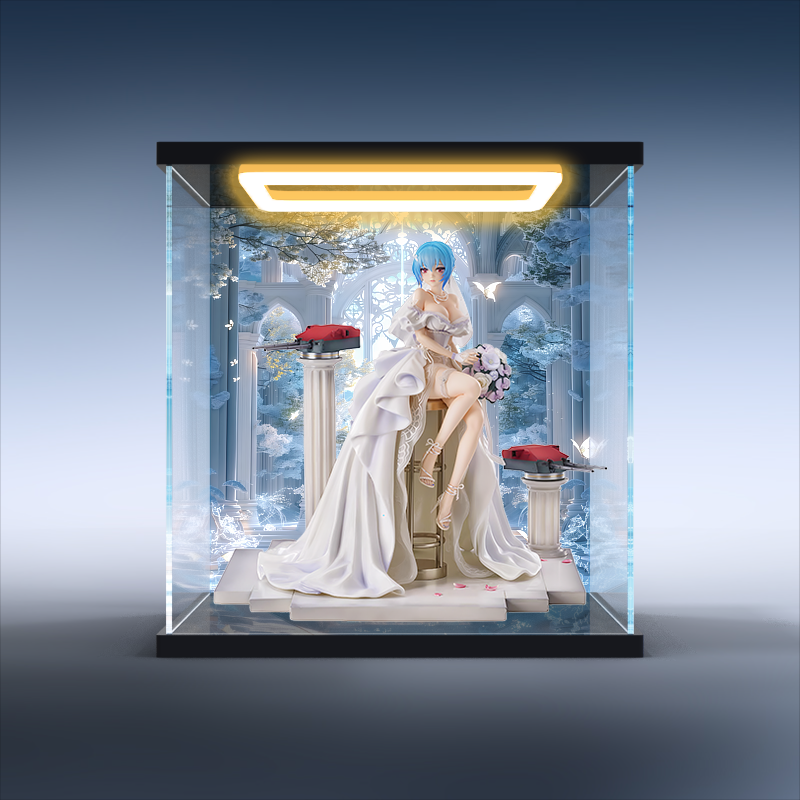 适用CALBONE 战舰少女R 欧根亲王 我心永恒 模型带灯亚克力展示柜