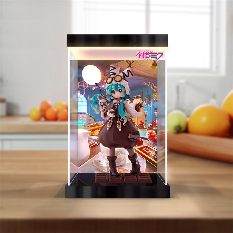 佳寻适用S-FIRE 初音未来 棉花糖热可可手办模型灯箱亚克力展示柜