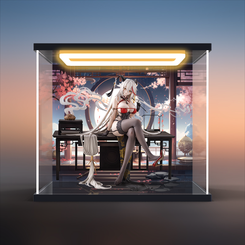 适用AniGame碧蓝航线 埃格妮丝 埃吉尔 金龙腾祥云手办防尘展示柜