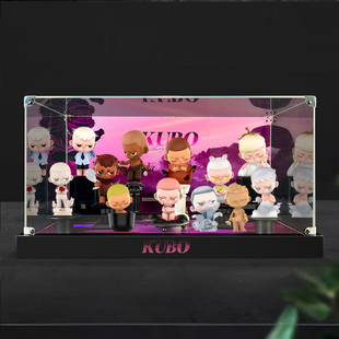 亚克力场景收纳柜泡泡玛特KUBO呼吸感应系列盲盒高清透明防尘架