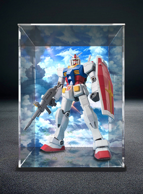 亚克力展示柜适用万代 PG 1/60 RX-78 元祖高达40周年手办收纳架