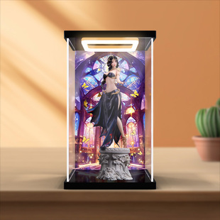 佳寻适用BearPanda 鬼刀 风铃 邂逅 手办防尘罩亚克力回灯展示柜