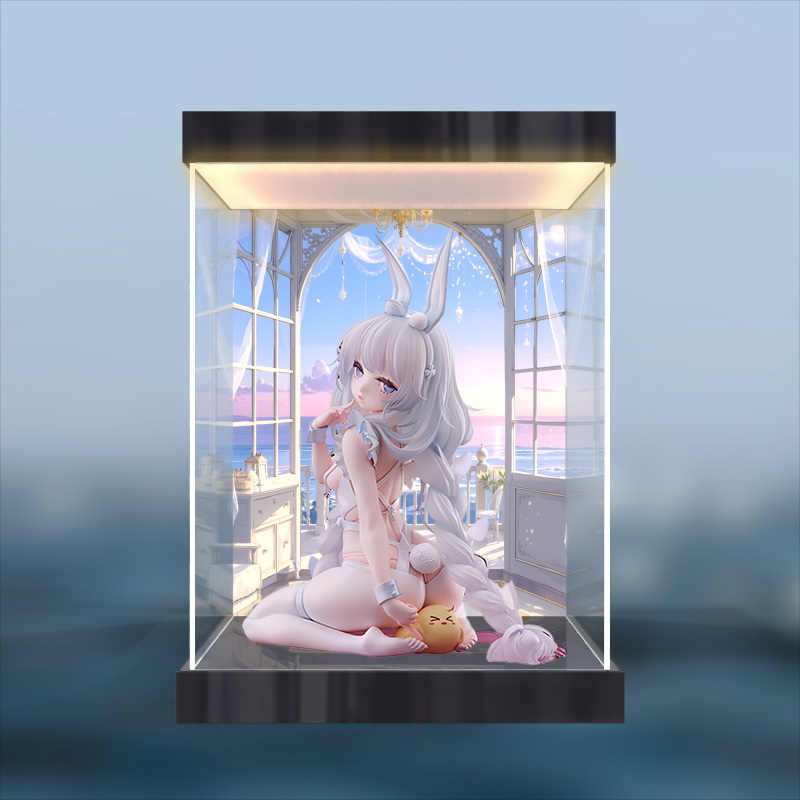 灯箱款适用MIMEYOI 碧蓝航线 恶毒 懒懒的白兔 专用手办展示柜