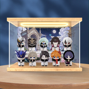 适用愚人众执行官系列Q版盲盒盒蛋 Genshin手办防尘罩灯光展示柜