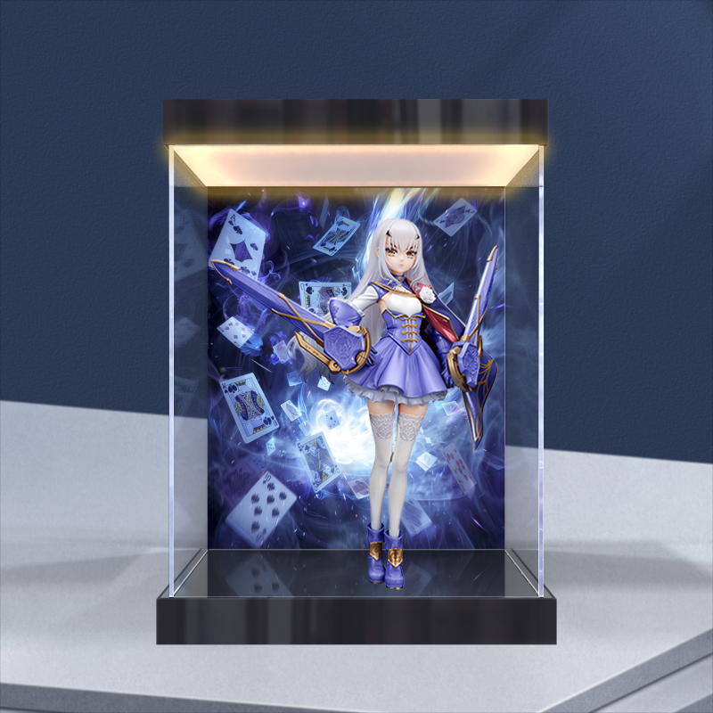 适用QuesQ命运冠位指定枪兵梅柳齐娜手办亚克力灯箱防尘罩展示柜