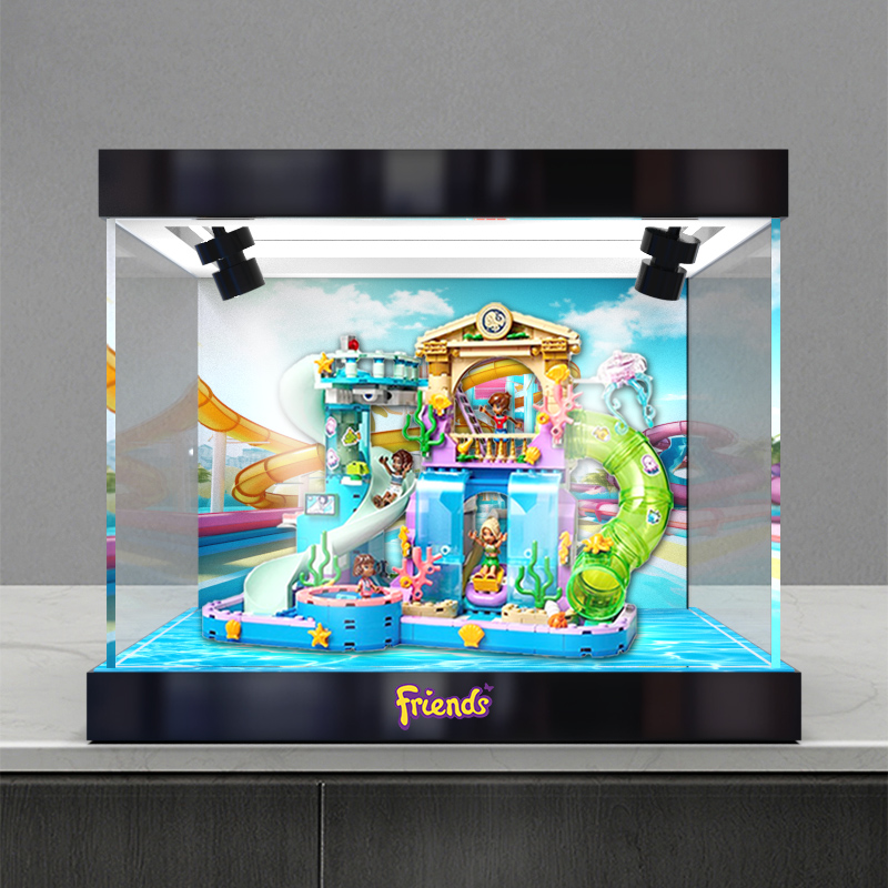 展示架适用乐高 42630心湖城水上乐园手办模型亚克力收纳防尘柜子