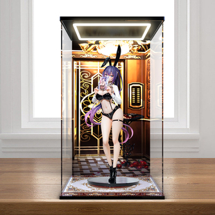 适用BearPanda兔子窝系列尤娜 14 追视眼手办回形灯亚克力展示柜