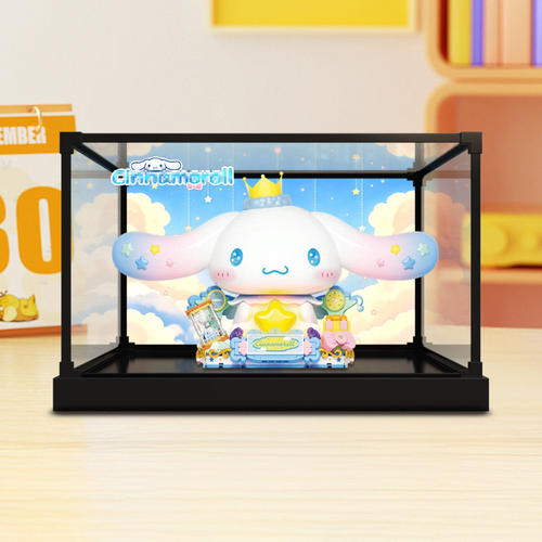 适用 TOPTOY中国积木大耳狗睡梦时光拼装积木摆件合金框展示盒