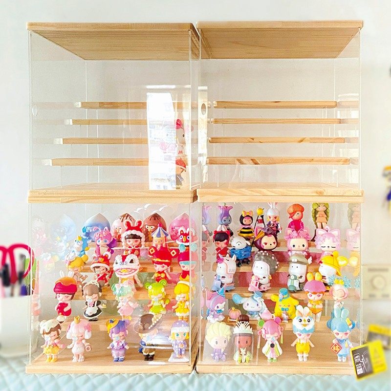 盲盒收纳展示架手办展示盒泡泡玛特收纳盒popmart防尘展示柜木质,商业/办公家具,展示柜/陈列柜/展示架/货柜,淘宝优惠券,粉丝福利购,淘宝优惠卷