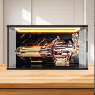 亚克力回灯展示盒适用若客加特林机枪模型手办积木收纳透明防尘架