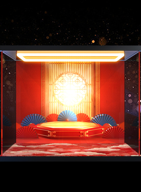 适用 积木80117五福迎春中国风新春系列防尘盒亚克力回形灯展示柜