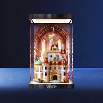 适用乐高43263美女与野兽城堡积木模型展示柜高透明收纳防尘罩