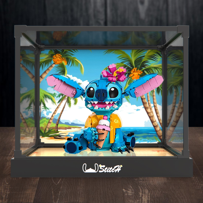 合金框展示柜 适用乐高积木迪士尼系列43249史迪奇亚克力防尘架子