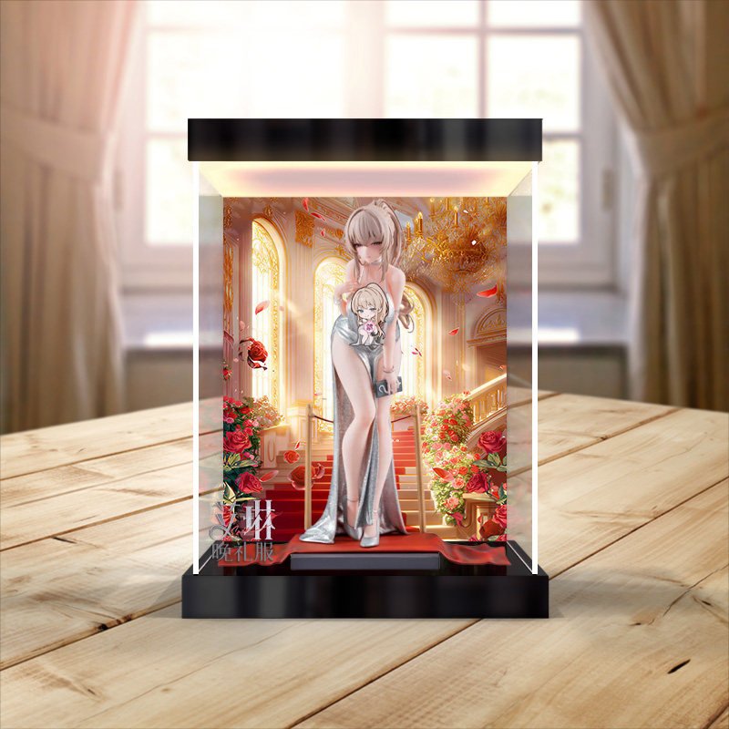 佳寻适用AniMester 大漫匠 Erin艾琳 晚礼服Ver.手办灯箱款展示柜图片