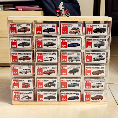 多美卡风火轮展示盒收纳盒展示柜亚克力汽车模型小车合金车展示架