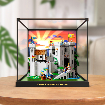 亚克力展示柜适用乐高10305雄狮骑士的城堡透明防尘盒手办收纳架