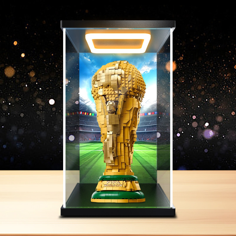 佳寻适用乐高43020世界杯奖杯FIFA大力神杯积木模型灯光展示柜图片