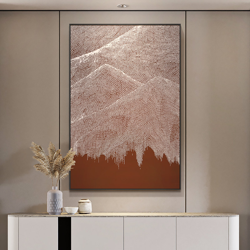 品质好画为什么一定要选它?入户玄关装饰画浮雕肌理立体抽象挂画