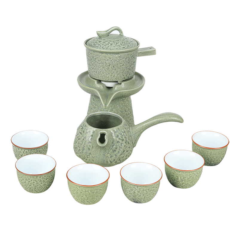 时来运转复古防烫盖子石磨茶具