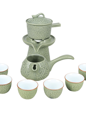 时来运转复古防烫盖子石磨茶具