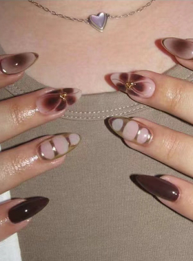 CharmCareNails纯手工定制穿戴甲ins小红书小众高级成品美甲