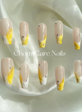 【日落黄昏】CharmCare纯手工定制穿戴甲小众高级成品美甲甲片