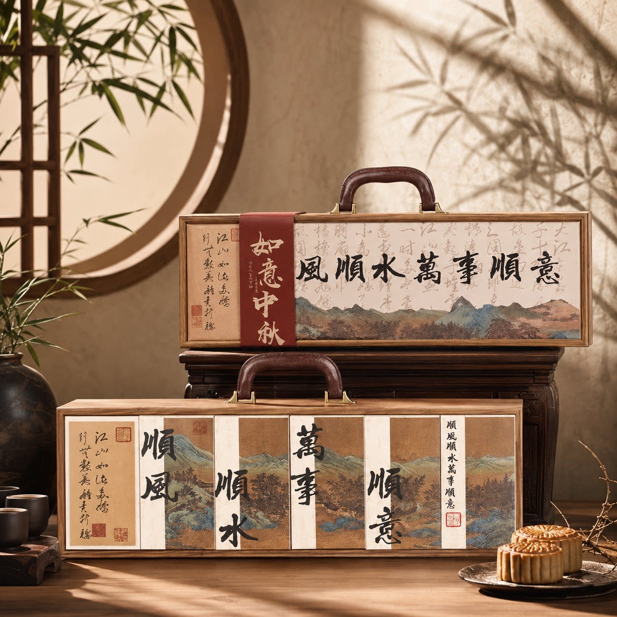2026新款月饼礼盒包装高档手提木质礼品盒创意蛋黄酥12粒空盒子