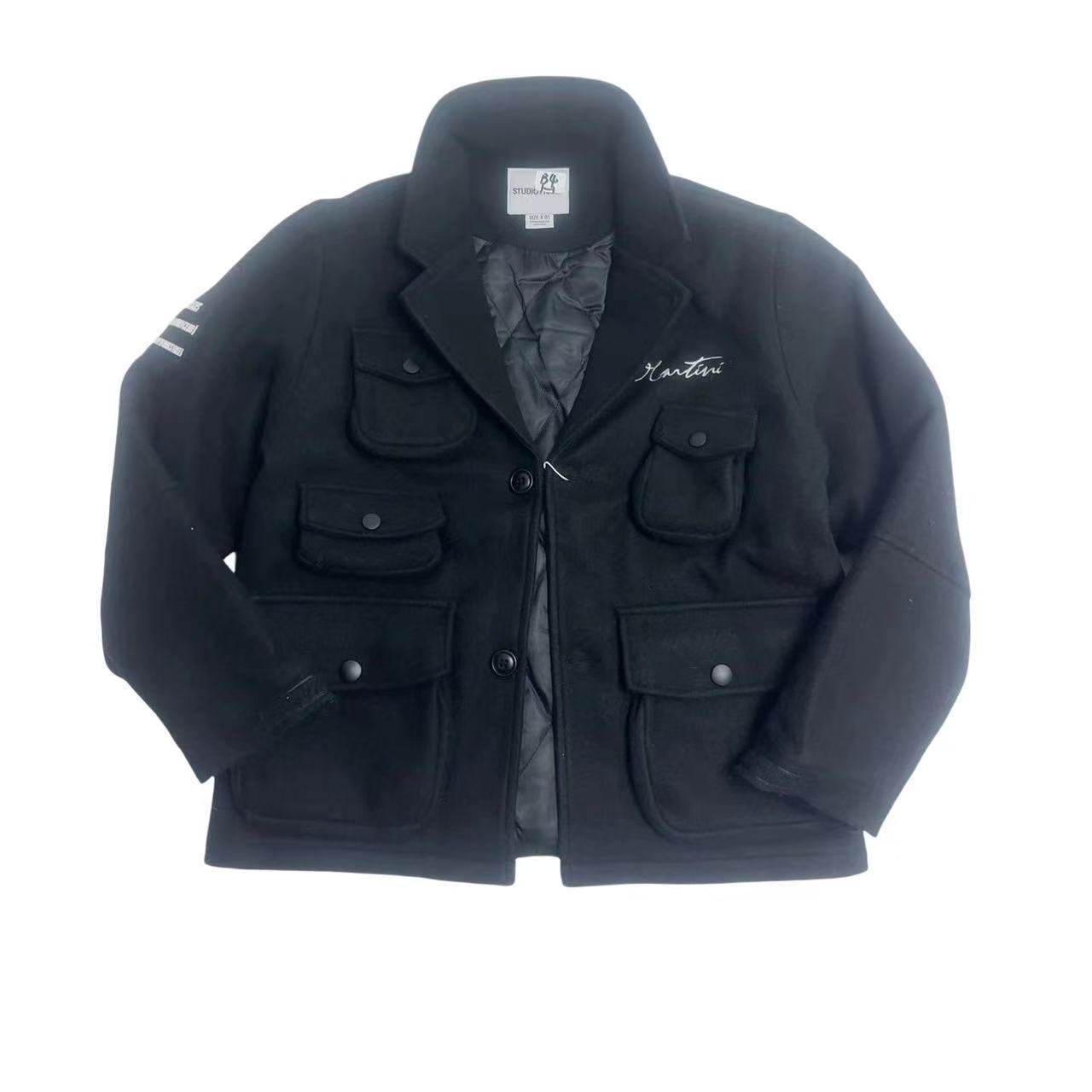 美式复古西装领 羊毛呢子夹棉短款外套 休闲立体口袋男潮工装西服,男装,棉衣,淘宝优惠券,粉丝福利购,淘宝优惠卷