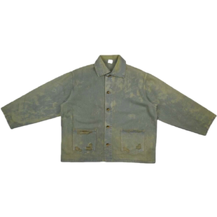 夹克翻领复古宽松外套 over落肩工装 花洗炒色做旧破洞美式 高街短款