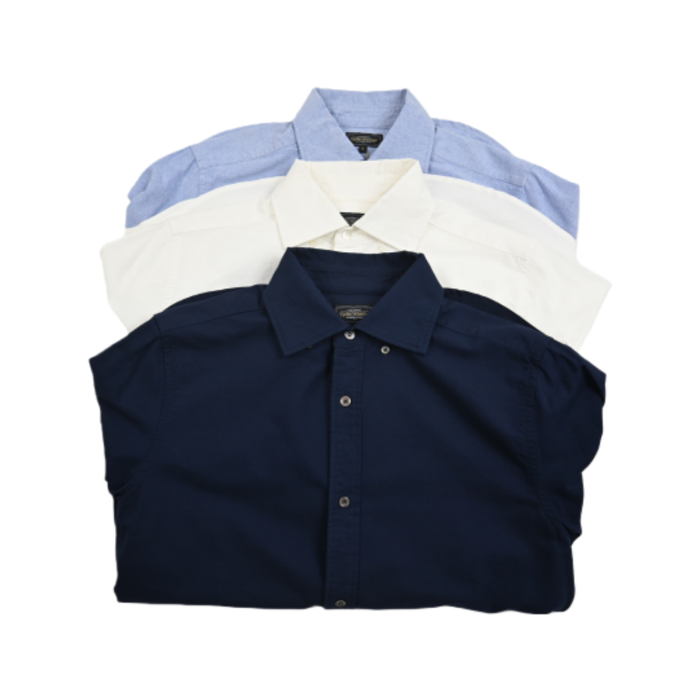 日系休闲风男士翻领长袖衬衫高密度纯棉设计感百搭简约商务衬衣