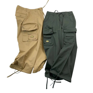 随性 日系复古工装立体大口袋Cityboy嘻哈阔腿男女伞兵可束脚长裤