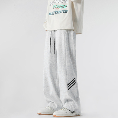 隐哲穿搭CK160春季新款美式男生三条杠运动裤百搭束脚休闲卫裤