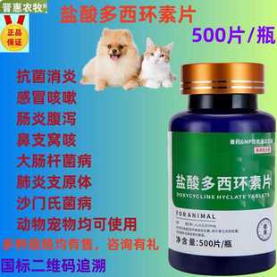 兽用猫咪盐酸多西环素片狗狗鼻支感冒打喷嚏肺炎咳嗽喘支原体禽药
