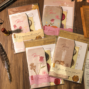 玫瑰的问候浪漫手写信纸信封套装高级感送人生日礼物留言贺卡情书送男友女友表白信笺复古文艺横线信纸仪式感